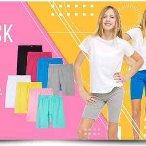 Pink Angel Kids Girls Shorts Sports Activewear Bottoms 8 Pack Size 7-8 NEW